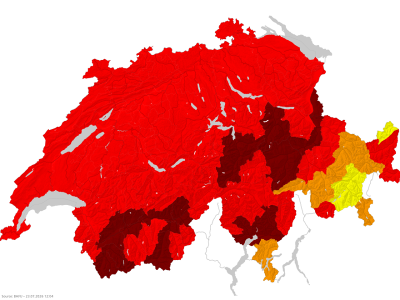 Risk of wildfires in Switzerland. Image c/o Baku.